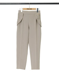 【再入荷】【M/Lサイズ】トレコード テーパードパンツ レディース 裏起毛 秋冬 暖かい 洗える 後ろゴム 楽ちん オフィス 大人可愛い 無地 両サイドポケット