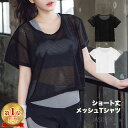 メッシュ 半袖 Tシャツ レディース ショート丈 シースルー 透け感 かわいい ジム ヨガ ウエア ダンス スポーツウェア おしゃれ ヨガウェア トップス へそ出し 重ね着 セクシー エアロビクス ズンバ ホットヨガ フィットネスウェア ヒップホップ 通気性 速乾 送料無料 JM-285