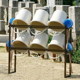 アルミ　簡易バケツ棚