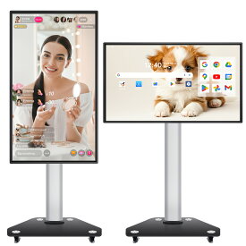 JAV 電子黒板 電子ホワイトボード 43/49/55型 Android 14搭載 Google EDLA認証 横・縦回転式モバイルモニター 10点タッチパネル 8+128GB大容量 リモコン付き インタラクティブ ホワイトボード 大型 多機能 移動式 スマートボード ライブルーム 教室 オフィス用 日本語対応