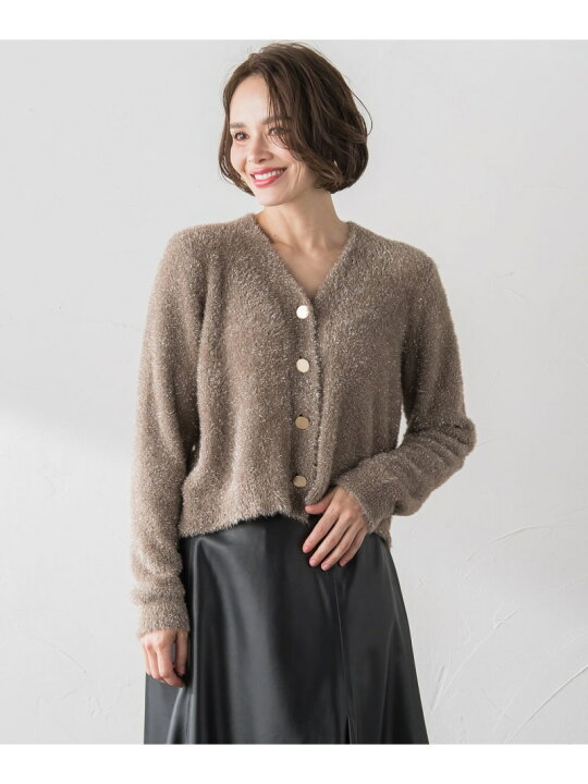 楽天市場】ラメフェザーニットカーディガン≪手洗い可能  