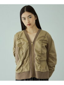 【SALE／50%OFF】ミラノリブギャザーZIPブルゾン VICKY ビッキー ジャケット・アウター テーラードジャケット・ブレザー ベージュ ネイビー【RBA_E】【送料無料】[Rakuten Fashion]