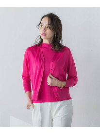 LUCINDAシアーカーディガン≪手洗い可能≫ Viaggio Blu ビアッジョブルー トップス カーディガン ブルー ホワイト レッド ネイビー ピンク グリーン ベージュ【送料無料】[Rakuten Fashion]