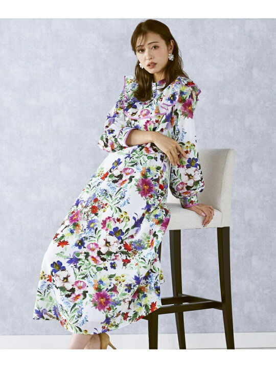 楽天市場】【SALE／60%OFF】マルチカラーフラワープリントワンピース  