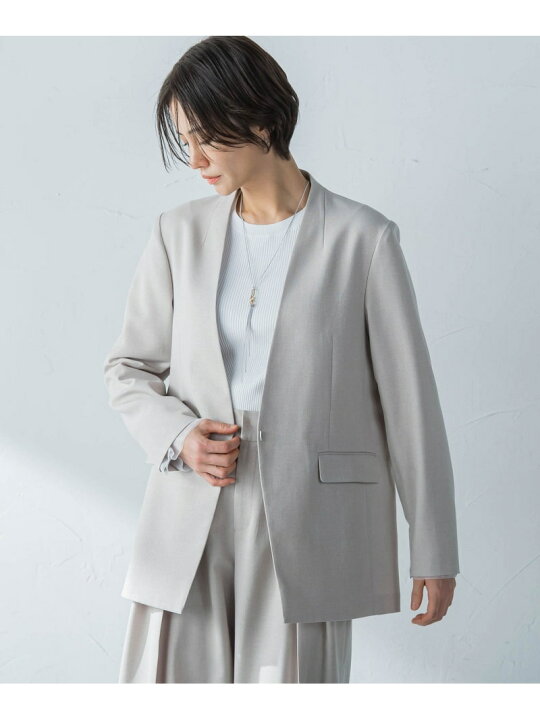 楽天市場】【SALE／50%OFF】RENUノーカラージャケット≪洗える/Lサイズ 