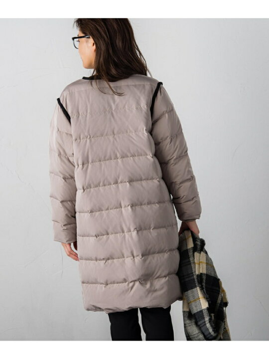 楽天市場】【SALE／50%OFF】配色パイピングノーカラーダウンコート 