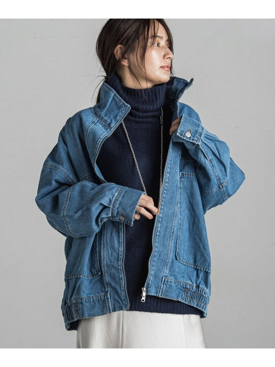 楽天市場】【SALE／20%OFF】ジップスタンドデニムブルゾンジャケット 