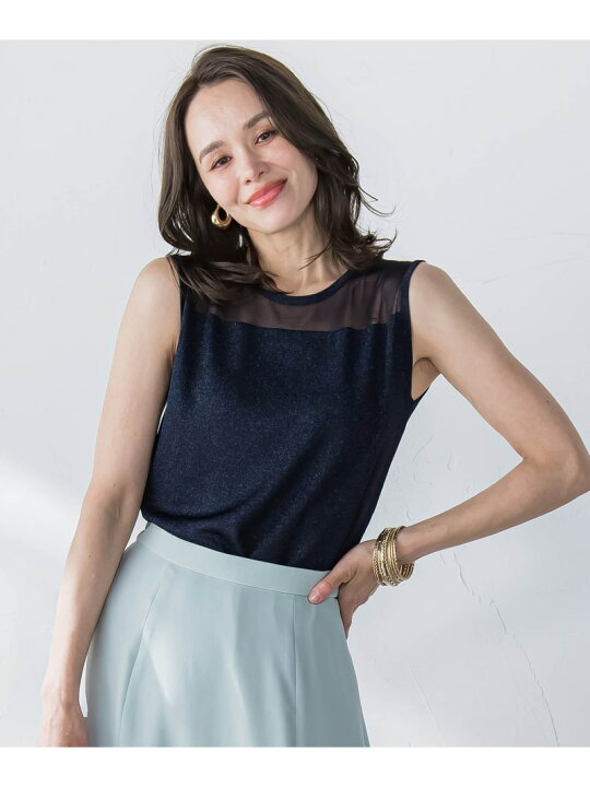 楽天市場】【SALE／40%OFF】ラメノースリーブニット Viaggio Blu 