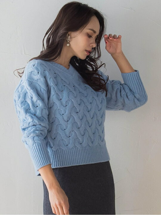 楽天市場】【SALE／50%OFF】ケーブルVネックプルオーバー＜手洗い可能 