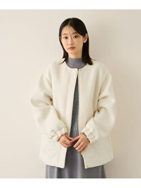 【SALE／50%OFF】ダンボール中綿切り替えノーカラージャケット≪手洗い可能≫ ketty ケティ ジャケット・アウター テーラードジャケット・ブレザー ホワイト ブラック【RBA_E】【送料無料】[Rakuten Fashion]
