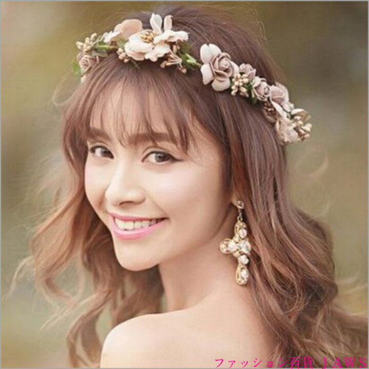 楽天市場 ヘアアクセサリー レディース 花かんむり 大人 カチューシャ ヘアバンド 花冠 頭飾り ヘッドバンド 花 フラワー コスプレ ハロウィン 結婚式 ブライダル 造花 ヘッドドレス ボタニカル リボン 海外旅行 ナチュラル イベント 衣装 小物 海 ビーチ フェス 麦わら