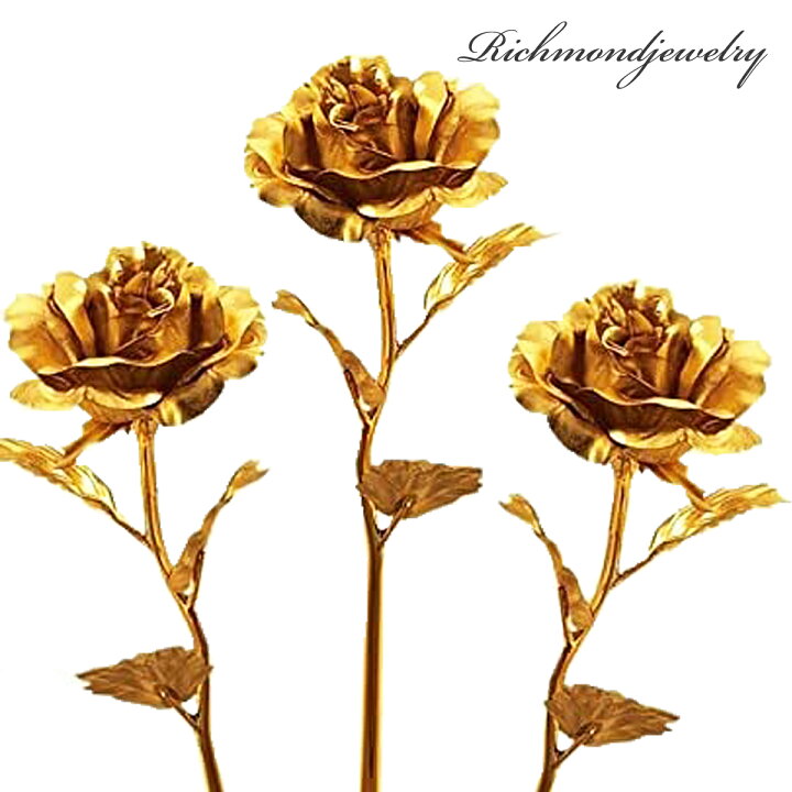 楽天市場】金の薔薇 3本セット : リッチモンド