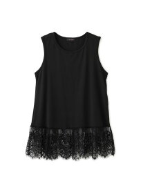 裾レースタンクトップ JAYRO ジャイロ トップス ノースリーブ・タンクトップ ホワイト ブラック[Rakuten Fashion]