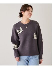 【SALE／30%OFF】多種ネコ柄ジャガードプルオーバー JAYRO ジャイロ トップス ニット グレー ホワイト ネイビー【RBA_E】【送料無料】[Rakuten Fashion]
