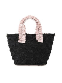 【SALE／20%OFF】フリルハンドルフラワートートバッグ JAYRO ジャイロ バッグ トートバッグ ベージュ ブラック【RBA_E】[Rakuten Fashion]