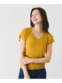 【SALE／30%OFF】Vネックフレンチ袖ニット JAYRO ジャイロ トップス ニット グリーン ベージュ グレー ブラック オレンジ レッド ブルー【RBA_E】[Rakuten Fashion]