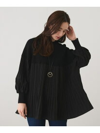 【SALE／20%OFF】異素材切替ニットプリーツプルオーバー JAYRO ジャイロ トップス カットソー・Tシャツ ブラック ベージュ ブルー ピンク【RBA_E】【送料無料】[Rakuten Fashion]