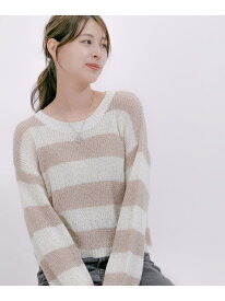 【SALE／50%OFF】片畦ボーダーニットプルオーバー JAYRO ジャイロ トップス ニット ホワイト【RBA_E】[Rakuten Fashion]