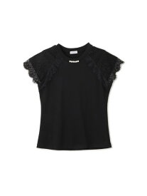 袖レースパールネックTシャツ JAYRO ジャイロ トップス カットソー・Tシャツ ブラック ホワイト【送料無料】[Rakuten Fashion]