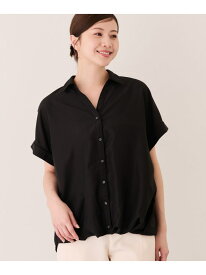 【SALE／20%OFF】裾タック半袖ブラウス JAYRO ジャイロ トップス シャツ・ブラウス ブルー グレー ブラック ベージュ ホワイト【RBA_E】[Rakuten Fashion]