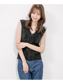 【SALE／50%OFF】フリル付きニットノースリーブプルオーバー JAYRO ジャイロ トップス ニット グレー オレンジ ブルー ブラック【RBA_E】【送料無料】[Rakuten Fashion]
