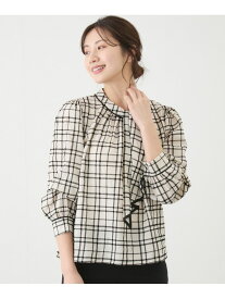 【SALE／20%OFF】フロッキーチェックブラウス JAYRO ジャイロ トップス シャツ・ブラウス ブラック ホワイト【RBA_E】【送料無料】[Rakuten Fashion]