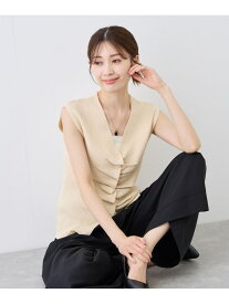 リブフロントギャザーノースリニット JAYRO ジャイロ トップス ニット ベージュ ブラック ホワイト【送料無料】[Rakuten Fashion]