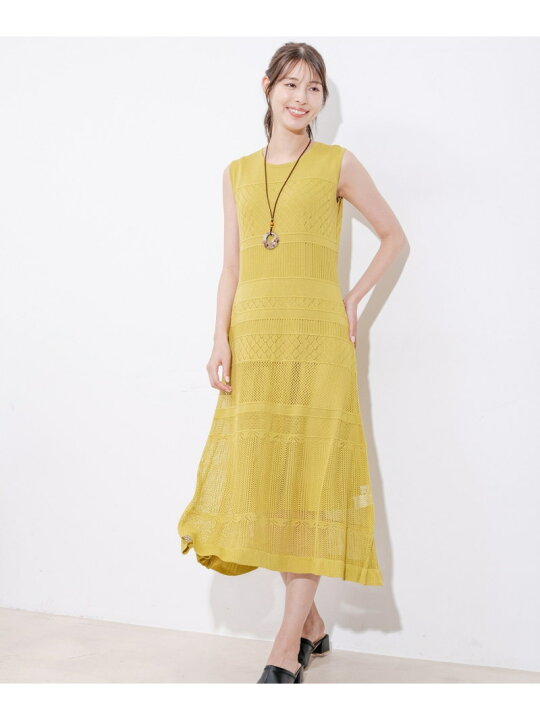 楽天市場】【SALE／20%OFF】透かし編みノースリーブワンピース 