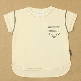 30％OFF セール SALE【3枚で送料無料】半袖Tシャツ ステッチ　ロゴ　ポケット キッズサイズ 子供服 男の子 ブルーアズール BLUEU AZUR