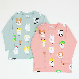 【3枚で送料無料】 長袖Tシャツ 干支 おばけ 十二支 女の子 男の子 キッズサイズ 子供服 チークルーム CHEEK ROOM