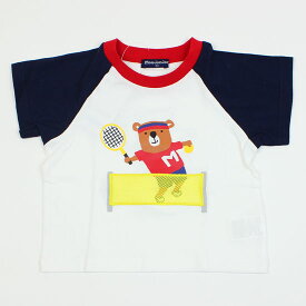 【3枚で送料無料】 半袖Tシャツ クマ テニス キッズサイズ 男の子 子供服 ムージョンジョン Moujonjon