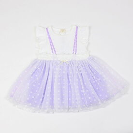 【3枚で送料無料】半袖ワンピース 切替 シフォンレース 袖フリル 女の子 キッズサイズ 子供服 ラ ポシェ ビスキュイ la poche biscuit