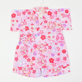【3枚で送料無料】甚平 じんべい マリ サクラ 桜 花柄 上下セット 子供用 キッズ ベビー 女の子 赤ちゃん 80・90・95cm ベビーサイズ 日本製 メイドインジャパン MADE IN JAPAN 綿100％