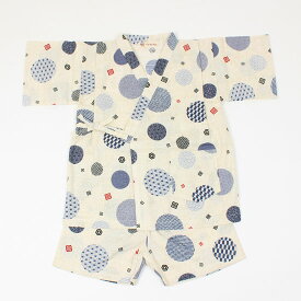 【3枚で送料無料】甚平 じんべい ドット 和柄 上下セット 子供用 キッズ ベビー 男の子 100cm 110cm 120cm 130cm ベビーサイズ 日本製 メイドインジャパン MADE IN JAPAN 綿100％