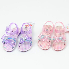 クリアサンダル リボン マジックテープ 女の子 子供用 キッズサイズ キッズフォーレ Kids Foret