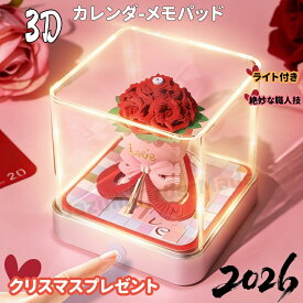 【成人祝い】立体カレンダー 楽メモレンダー 3d 2026 年 3d カレンダー 卓上立体型 メモパッド付き おしゃれペーパーアート 紙彫刻立体作品 LED ライト照明 ビジネスギフト 企業年末贈答 誕生日プレゼント クリスマスプレゼント 新年ギフト アドベントカレンダー