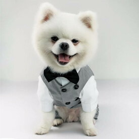 犬の服 スーツセット タキシード ジャケット 2点セット お買い得 ウエディング 礼服 ネクタイ 蝶ネクタイ 結婚式 フォーマル リングドッグ 前開き 男の子