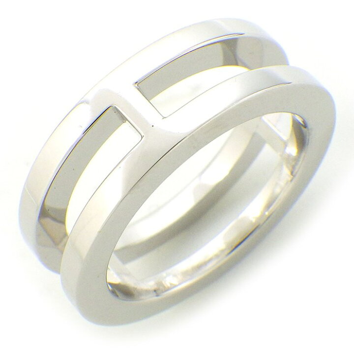 楽天市場】エルメス HERMES リング H モチーフ 2ロウ K18WG 12号 / #52  