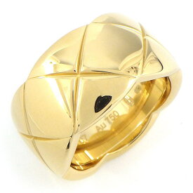 シャネル CHANEL リング ココ クラッシュ コレクション ラージモデル J10574 マトラッセ キルティング K18YG 13号 / #53 【中古】