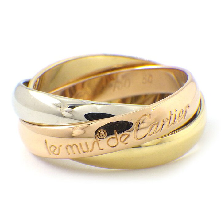 楽天市場】カルティエ Cartier リング トリニティ スリーカラー K18PG  