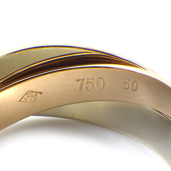 楽天市場】カルティエ Cartier リング トリニティ スリーカラー K18PG  