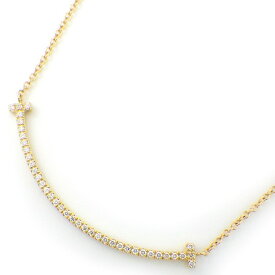 ティファニー Tiffany & Co. ネックレス Tスマイル スモール 63058777 純正 ダイヤモンド 計0.10ct K18YG 【中古】