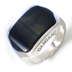 ダミアーニ DAMIANI リング コロニアル スクエア ホークスアイ ダイヤモンド K18WG 17.5号 【中古】