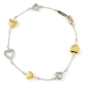 ティファニー Tiffany & Co. ブレスレット マルチ ハート 2カラー K18YG K18WG 【中古】