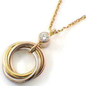 カルティエ Cartier ネックレス トリニティ B7223500 トリプル サークル スリーカラー 1ポイント ダイヤモンド 0.04ct K18PG K18WG K18YG 【箱・保付き】 【中古】