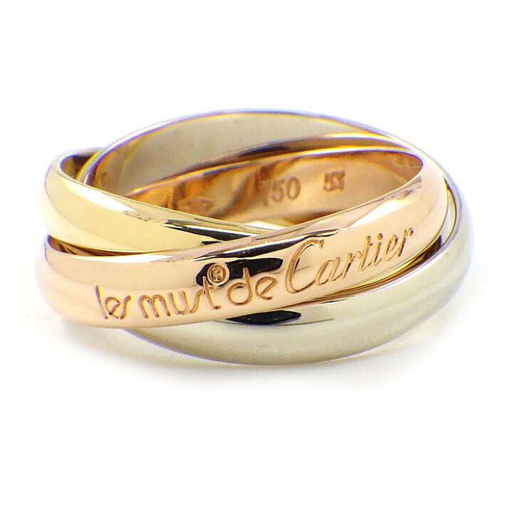 楽天市場】カルティエ Cartier リング トリニティ スリーカラー K18PG  