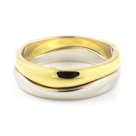 カルティエ Cartier リング ラブミー 2連 ウェーブ K18YG K18WG 10.5号 / #51 【中古】