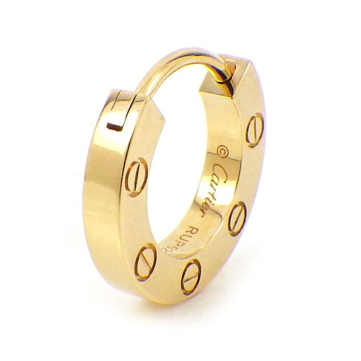 CARTIER カルティエ K18YG イエローゴールド ラブ シングル ピアス  