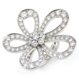 【最大3万円OFF★サマーセール＆10日限定P3倍】 ヴァンクリーフ＆アーペル Van Cleef & Arpels リング フラワーレース VCARP05300 パヴェ ハーフサークル 88ポイント ダイヤモンド 2.81ct K18WG 9.5号 / #50 【箱・保付き】 【中古】
