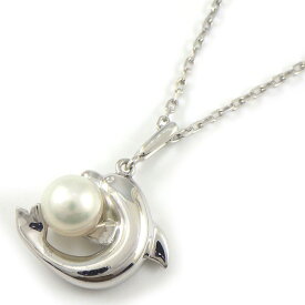 【25日限定P3倍＆最大3000円OFFクーポン】 ミキモト MIKIMOTO ネックレス イルカ ドルフィン ボール モチーフ パール 5.8mm珠 K18WG 【中古】